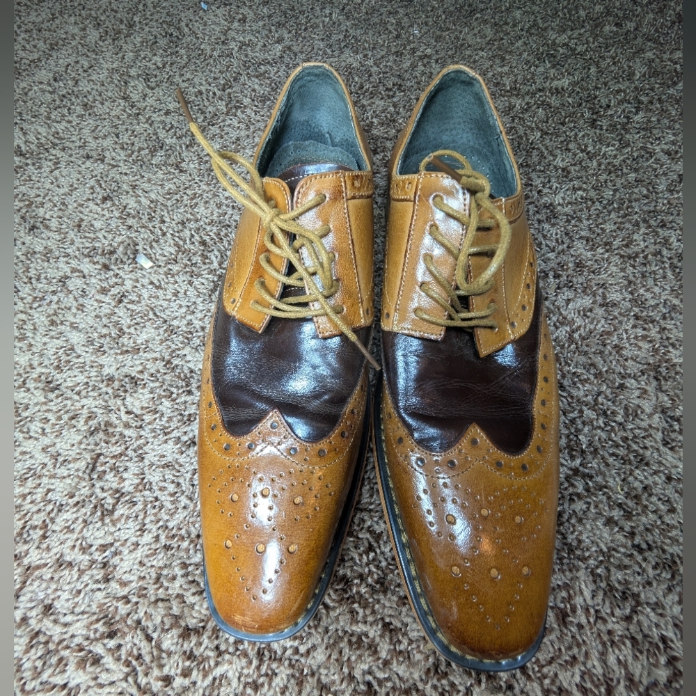 Stacy Adams Two-Tone Leather Oxford Shoes Men's 8.5